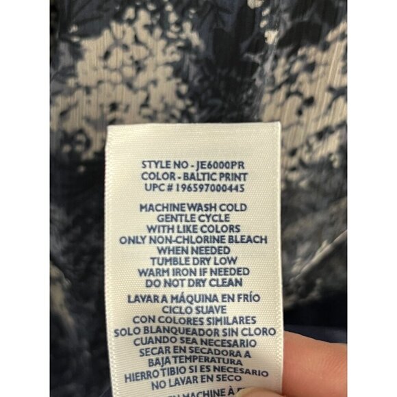 Joie Sleeveless Mini Babydoll Dress Blue‎ Cream Baltic Print Size Large - Picture 11 of 12